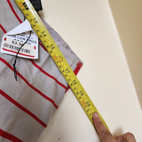 Midi skirt with belt. XL. Red and taupe stripes - Picture 5 of 7